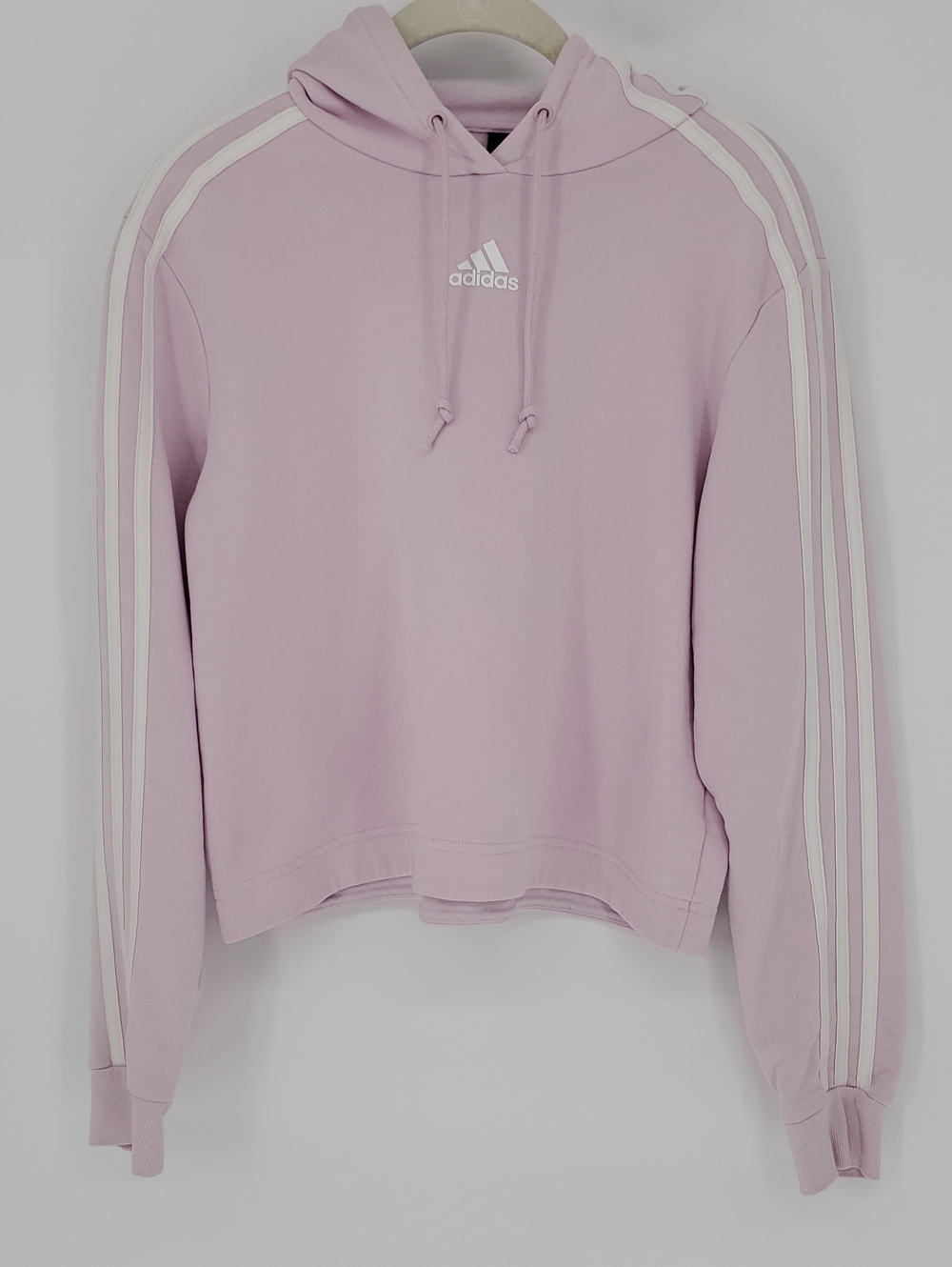 adidas 3-Stripe Crop Hoodie Womens Size Medium